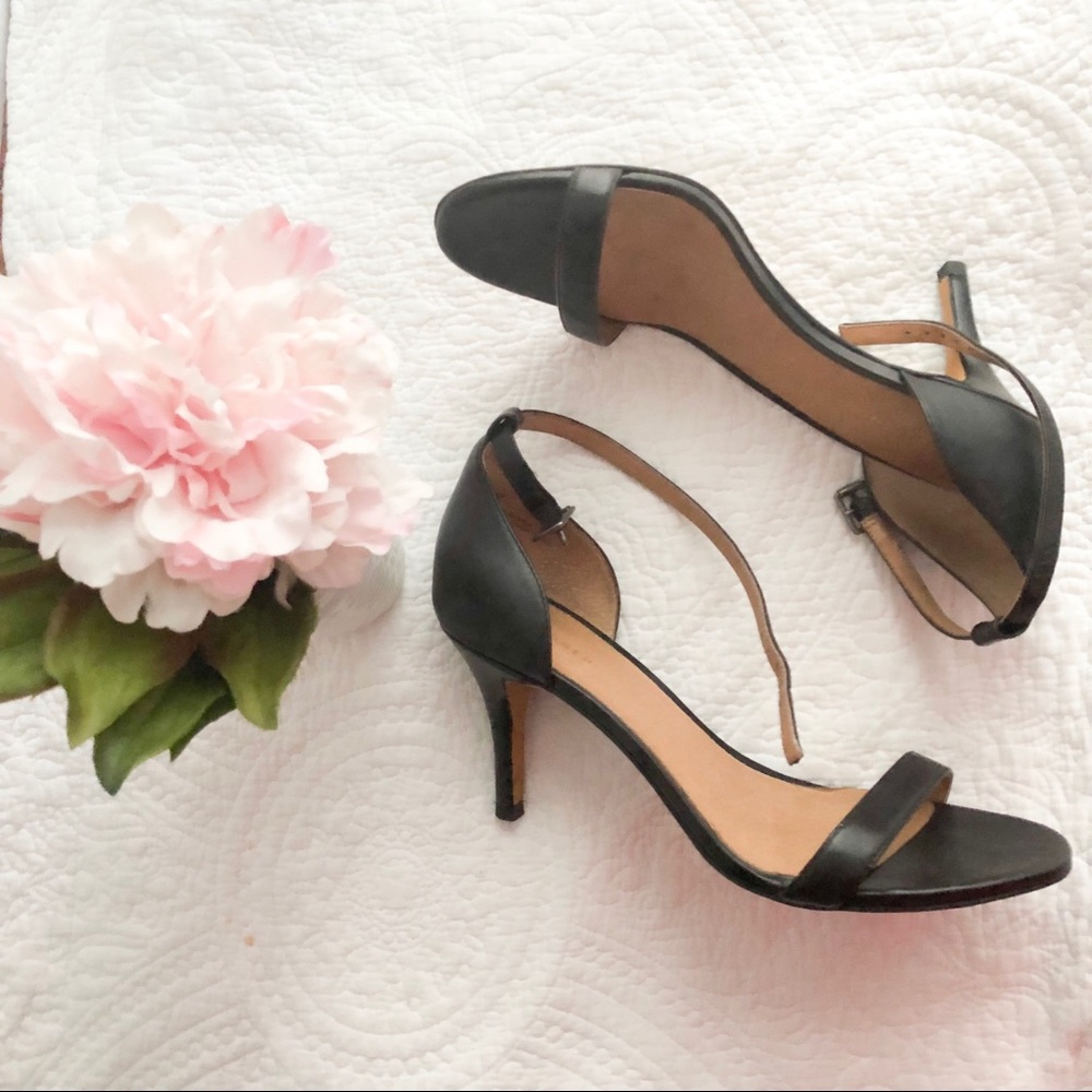 Halogen Black Sandal Heels with Ankle Strap